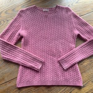 PINK PINEAPPLE cable slightly shaped soft sweater/no flaws or pilling/L-runs S